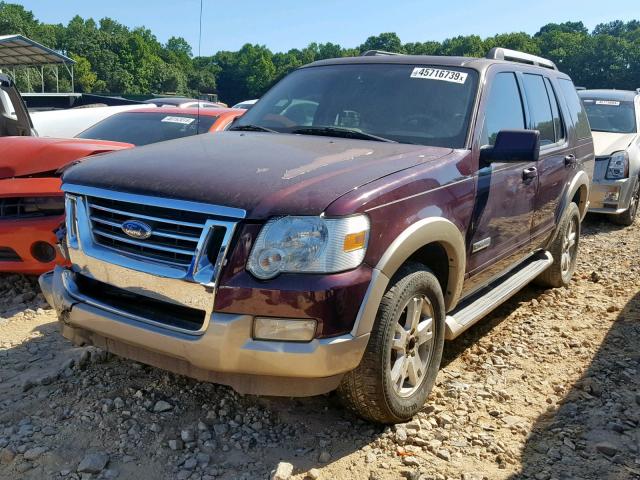 1FMEU64E37UB40612 - 2007 FORD EXPLORER E BURGUNDY photo 2