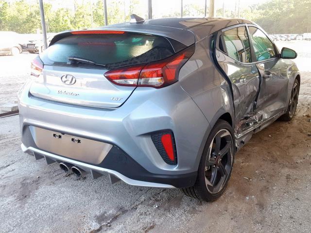 KMHTH6AB7KU019306 - 2019 HYUNDAI VELOSTER T BLUE photo 4