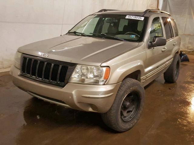 1J4GW58N74C215223 - 2004 JEEP GRAND CHER TAN photo 2