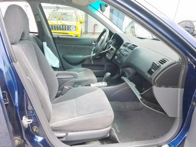 2HGES16694H622813 - 2004 HONDA CIVIC LX BLUE photo 5