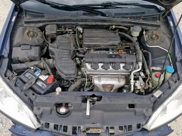 2HGES16694H622813 - 2004 HONDA CIVIC LX BLUE photo 7