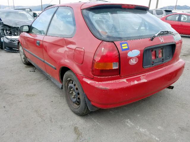 2HGEJ6446VH100482 - 1997 HONDA CIVIC DX RED photo 3