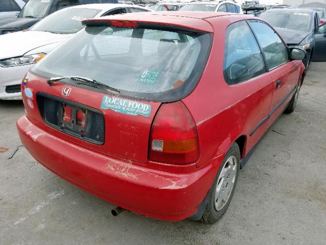 2HGEJ6446VH100482 - 1997 HONDA CIVIC DX RED photo 4