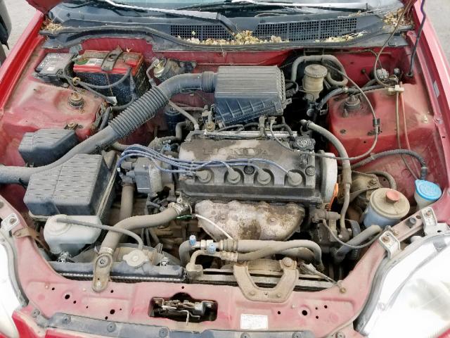 2HGEJ6446VH100482 - 1997 HONDA CIVIC DX RED photo 7