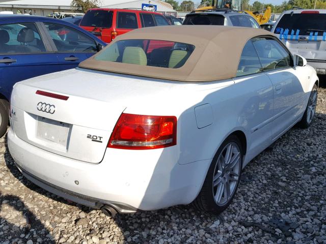 WAUDF48H59K009776 - 2009 AUDI A4 2.0T CA WHITE photo 4