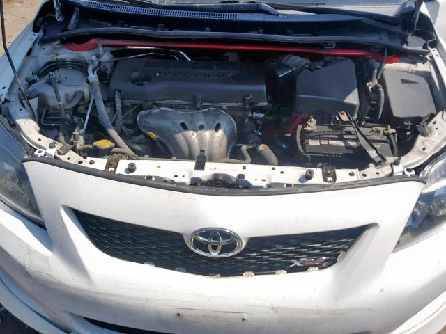 1NXBE4EE2AZ204567 - 2010 TOYOTA COROLLA XR WHITE photo 7