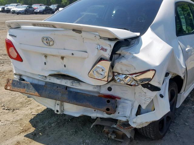 1NXBE4EE2AZ204567 - 2010 TOYOTA COROLLA XR WHITE photo 9