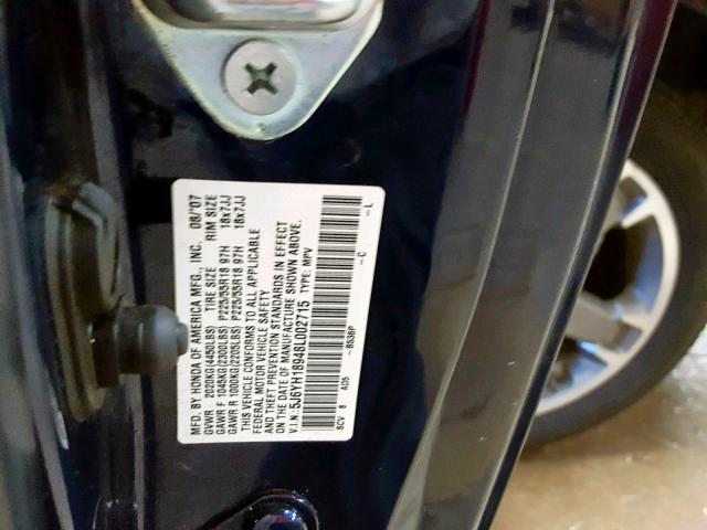 5J6YH18948L002715 - 2008 HONDA ELEMENT SC BLUE photo 10