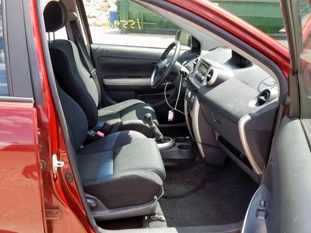 JTKKT624065002001 - 2006 TOYOTA SCION XA RED photo 5