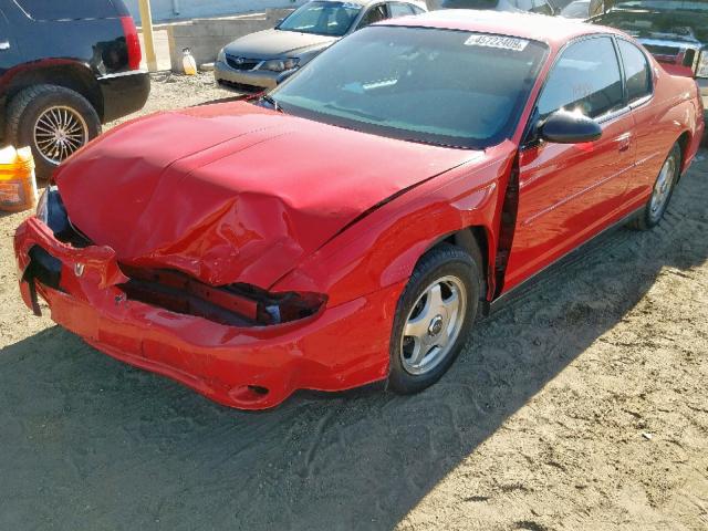 2G1WW12E519115491 - 2001 CHEVROLET MONTE CARL RED photo 2