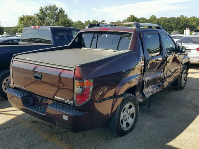 2HJYK16268H523246 - 2008 HONDA RIDGELINE MAROON photo 4