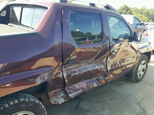 2HJYK16268H523246 - 2008 HONDA RIDGELINE MAROON photo 9