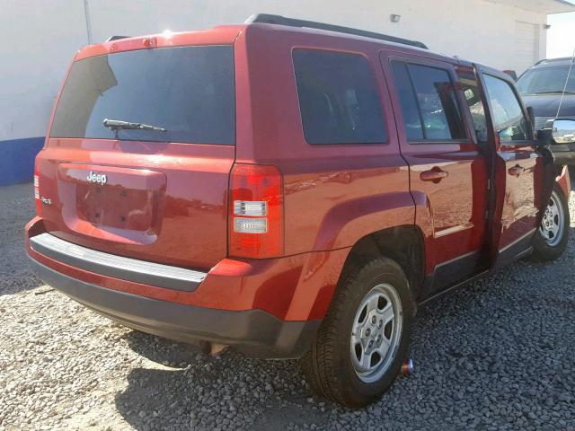 1C4NJRBB0ED649772 - 2014 JEEP PATRIOT SP RED photo 4