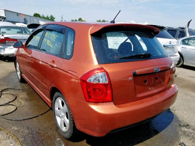 KNAFE162X75001810 - 2007 KIA SPECTRA5 S ORANGE photo 3