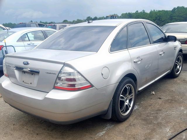 1FAHP25W48G128693 - 2008 FORD TAURUS LIM SILVER photo 4