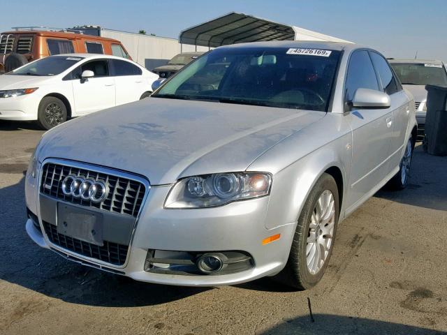 WAUAF78E98A169075 - 2008 AUDI A4 2.0T SILVER photo 2