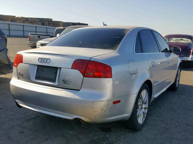 WAUAF78E98A169075 - 2008 AUDI A4 2.0T SILVER photo 4