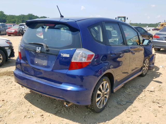 JHMGE8H51DC033459 - 2013 HONDA FIT SPORT BLUE photo 4