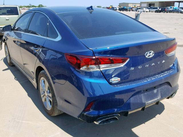 5NPE34AF4JH641910 - 2018 HYUNDAI SONATA SPO BLUE photo 3