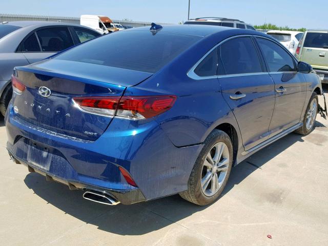 5NPE34AF4JH641910 - 2018 HYUNDAI SONATA SPO BLUE photo 4