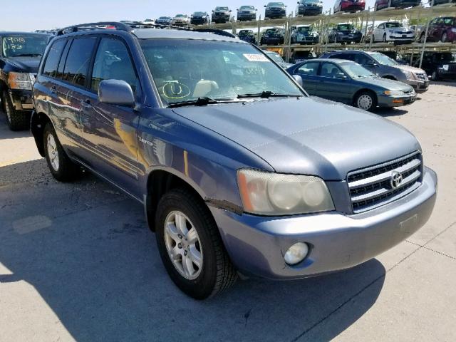 JTEHF21A930126636 - 2003 TOYOTA HIGHLANDER BLUE photo 1