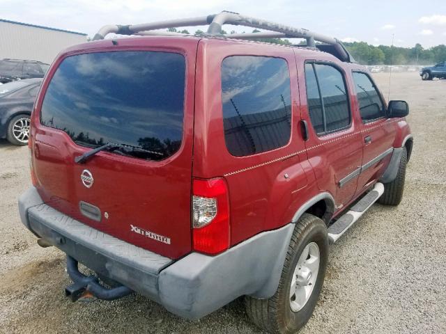 5N1ED28T94C629793 - 2004 NISSAN XTERRA XE BURGUNDY photo 4