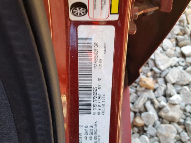 1C3BC1FG7BN515615 - 2011 CHRYSLER 200 TOURIN RED photo 10