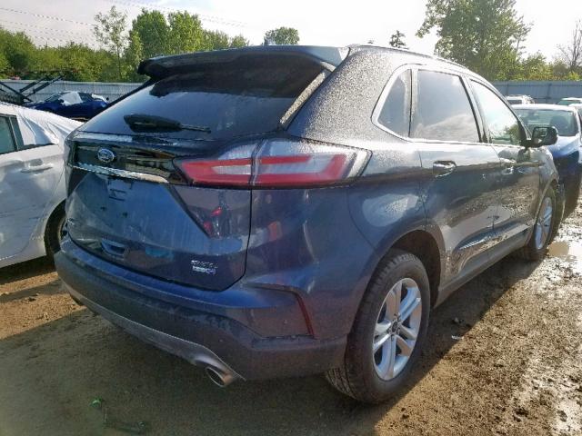 2FMPK4J91KBB87260 - 2019 FORD EDGE SEL BLUE photo 4