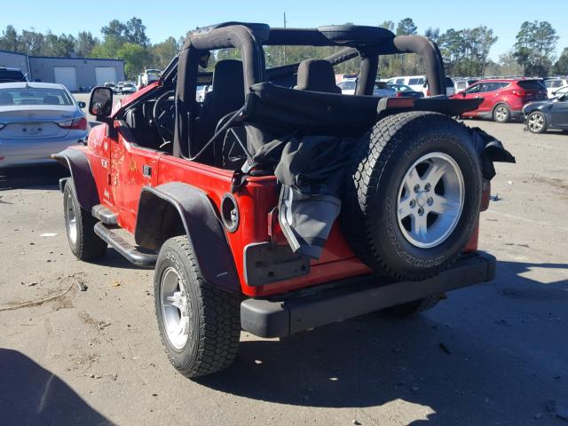 1J4FA39S44P745838 - 2004 JEEP WRANGLER X RED photo 3