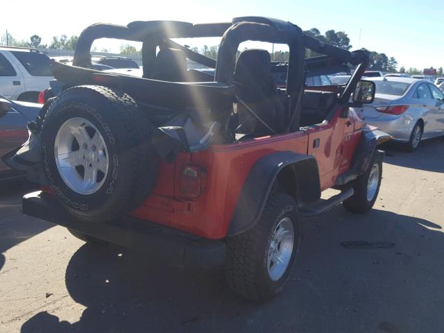 1J4FA39S44P745838 - 2004 JEEP WRANGLER X RED photo 4