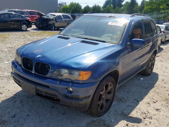 5UXFA53593LV79518 - 2003 BMW X5 3.0I BLUE photo 2