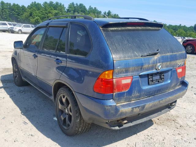 5UXFA53593LV79518 - 2003 BMW X5 3.0I BLUE photo 3