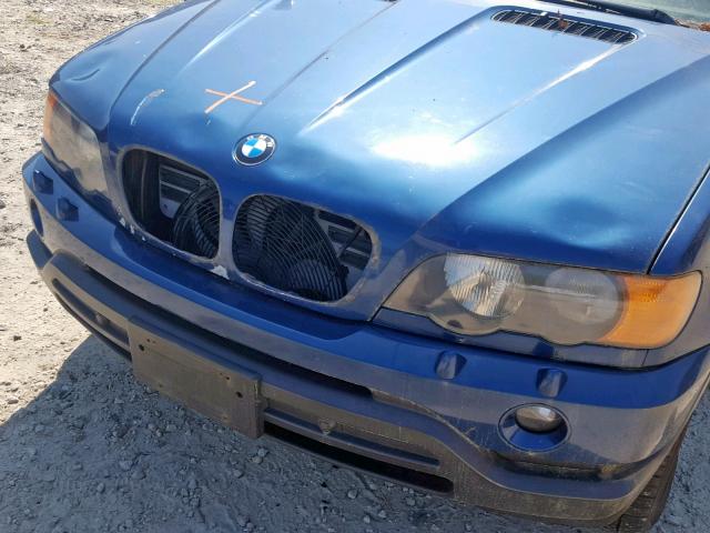 5UXFA53593LV79518 - 2003 BMW X5 3.0I BLUE photo 9