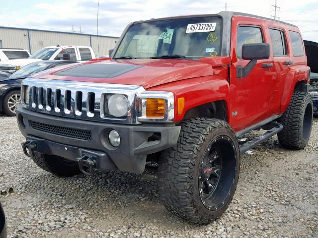 5GTDN13EX78105665 - 2007 HUMMER H3 RED photo 2