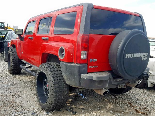 5GTDN13EX78105665 - 2007 HUMMER H3 RED photo 3