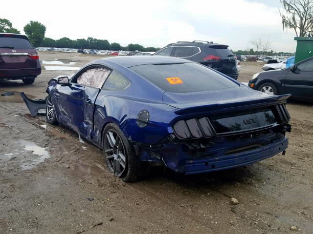 1FA6P8CF2F5366807 - 2015 FORD MUSTANG GT BLUE photo 3
