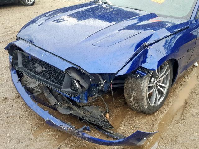 1FA6P8CF2F5366807 - 2015 FORD MUSTANG GT BLUE photo 9