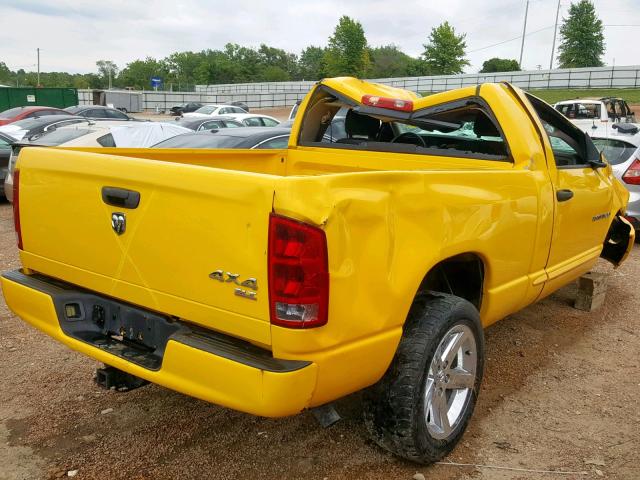 1D7HU16NX5J546019 - 2005 DODGE RAM 1500 S YELLOW photo 4