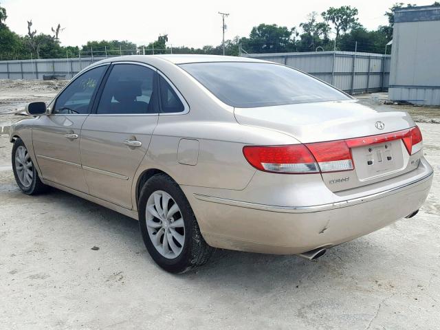 KMHFC46F87A144996 - 2007 HYUNDAI AZERA SE GOLD photo 3