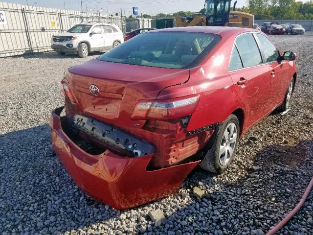 4T1BE46K09U345394 - 2009 TOYOTA CAMRY BASE RED photo 4