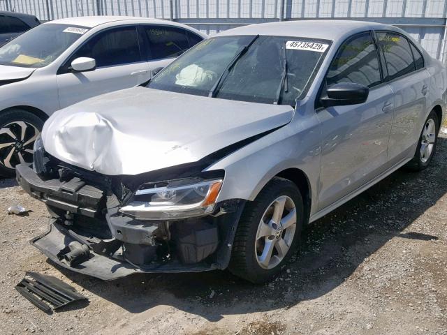 3VW2K7AJ2BM331808 - 2011 VOLKSWAGEN JETTA BASE SILVER photo 2