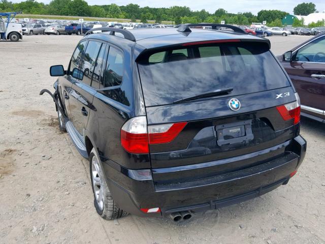 WBXPC93489WJ28766 - 2009 BMW X3 XDRIVE3 BLACK photo 3