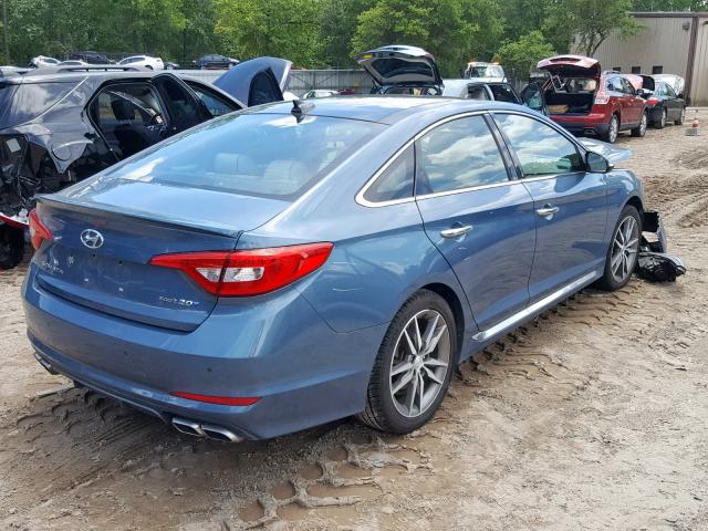 5NPE34AB1FH056951 - 2015 HYUNDAI SONATA SPO BLUE photo 4