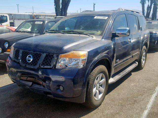 5N1AA08D88N631243 - 2008 NISSAN ARMADA SE BLUE photo 2