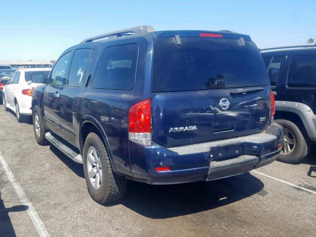 5N1AA08D88N631243 - 2008 NISSAN ARMADA SE BLUE photo 3