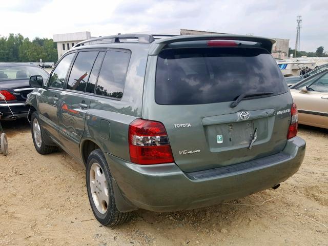 JTEEP21A470229534 - 2007 TOYOTA HIGHLANDER GREEN photo 3