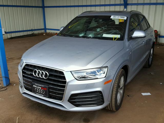 WA1ECCFS7JR021829 - 2018 AUDI Q3 PREMIUM SILVER photo 2