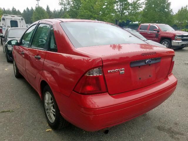 1FAFP34N87W111647 - 2007 FORD FOCUS ZX4 RED photo 3