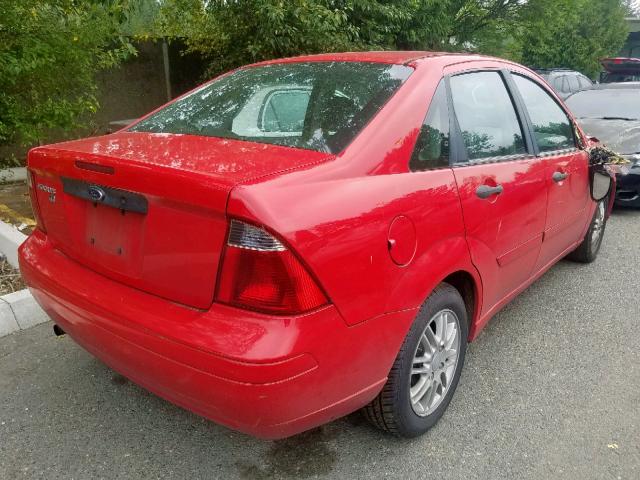 1FAFP34N87W111647 - 2007 FORD FOCUS ZX4 RED photo 4