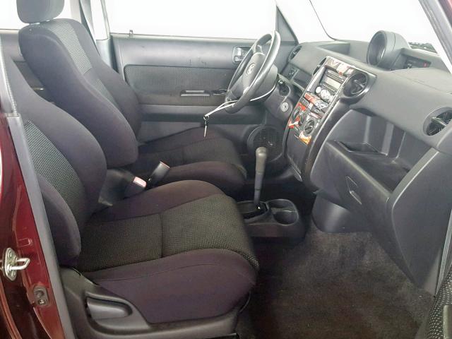 JTLKT324054000764 - 2005 TOYOTA SCION XB ბურგუნდია ფოტო 5